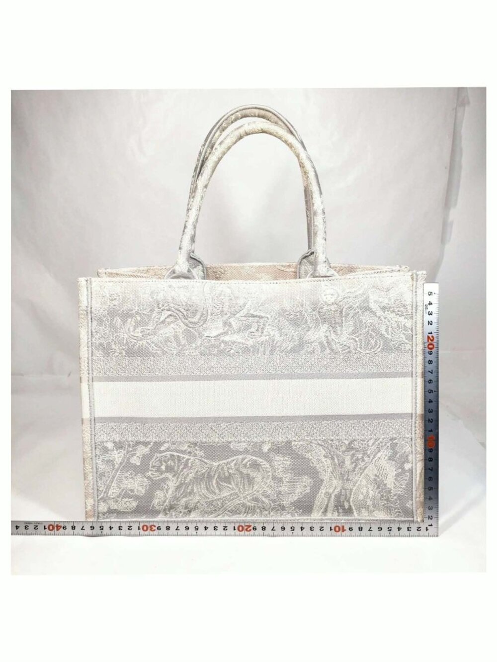 Authentic Dior Book Tote Gray Toile De Jouy Embroidery Canvas Bag - Picture 3 of 10